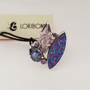 Lori Bonn Sterling Silver Pizzazz Cluster Ring Size 9